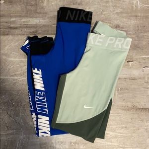 Two Nike pro Dri-fit leggings